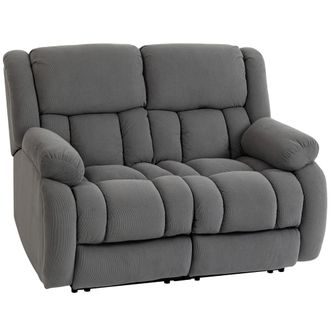 OEM Sill&oacute;n De 2 Plazas Relax Reclinable Manual Sill&oacute;n Relax Tapizado En Terciopelo Reposapi&eacute;s Ajustable Asiento Amplio Gris