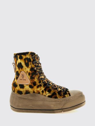 R13 Extended Kurt Animal-Print High-Top Sneakers with Platform Sole
