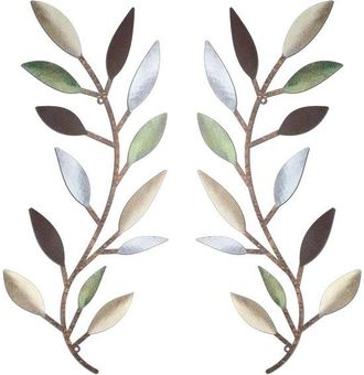 OEM 1 Juego De Adornos De Pared Con Forma De Hoja, Adornos De Hojas De Hierro, Adecuados Para Sala De Estar, Decoraci&oacute;n Exterior 44x20cm (multicolor)