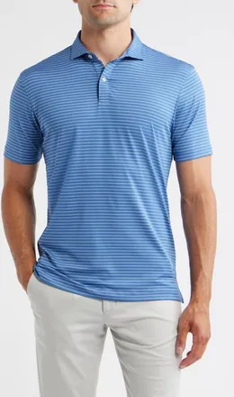 Johnnie-O Beau Stripe Performance Polo in Lake at Nordstrom, Size Xx-Large