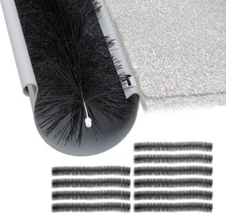 Relaxdays Pack De 10 Cepillos Para Canalones, 100 X 12 Cm, Limpiadores De Hojas, Protectores P&aacute;jaros Y Martas, Negro - Relaxdays