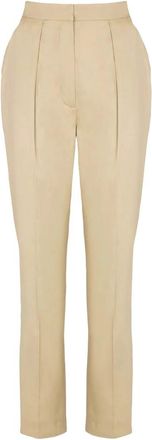 Balmain Cropped Broeken - Dames - Vrijetijds broeken - Beige - S - Leer - Broeken