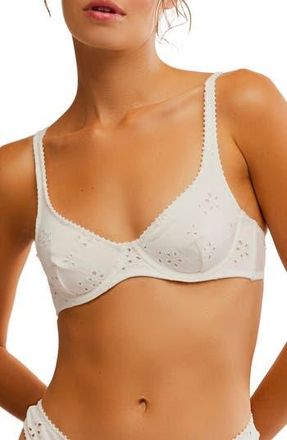 Free People Intimately FP Home Grown Stretch Cotton Eyelet Underwire Bra in Ivory at Nordstrom Rack, Size 34Dd