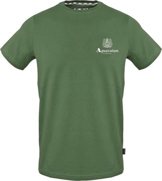 Aquascutum Heren T-shirt met opdruk (Militair Groen)