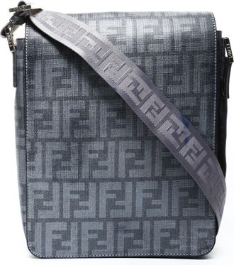 Fendi Zucca Gray Pvc Shoulder Bag (Pre-Owned)