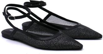 Free People Womens Sheer Glitter Jules Flats In Black