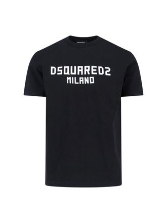 Dsquared2 Graphic Black Cotton T-Shirt with Bold Contrast Logo