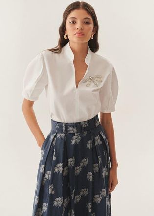 Exquise Rawon Short Sleeved Blouse in White at Nordstrom, Size X-Large