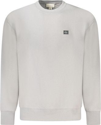 Calvin Klein Mens Crew Neck Long Sleeve Sweatshirt - Cream Cotton - Size X-Large