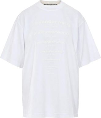 Alexander Wang Camiseta con Logo Degradado - Tops - Mujer - Blanco - XL
