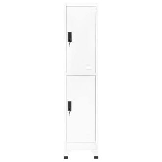 Berkfield Home Locker Cabinet White 38x45x180 cm Steel | Size: 38 x 45 x 180 cm