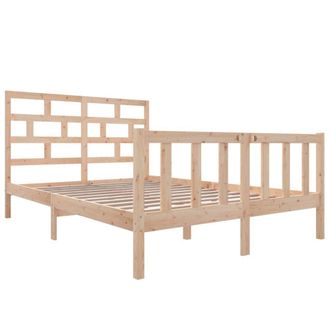 Berkfield Home Beautiful Bed Frame Solid Wood Pine 160x200 cm in Light Tan