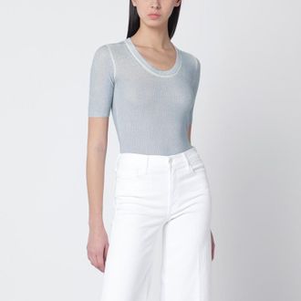 Chlo&eacute; Blue-grey wool-blend knit top