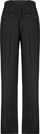 Elisabetta Franchi Womens Wide-Leg Trousers High-Waist Black Viscose