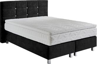 Westfalia Polsterbetten Boxspringbett mit Knöpfen in Kristalloptik, wahlweise mit Topper