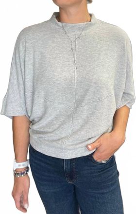 Democracy Three Quarter Dolman Knit Top In Silver