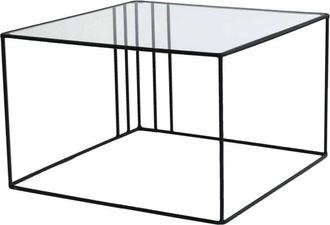 Dmora Tavolino da salotto Giacinta, Tavolo basso da caffè, Portariviste per divano, Ripiano da soggiorno, 55x55h36 cm, Nero - Dmora