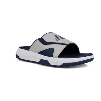 New Balance Mens Slide Sandal, Raincloud/Navy, 12