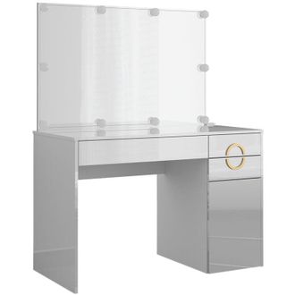 Vicco Tavolo da toeletta Adela, Bianco, 115 cm con illuminazione a LED, Vicco
