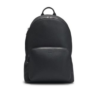 BOSS Backpack in grained Italian leather with smart sleeve