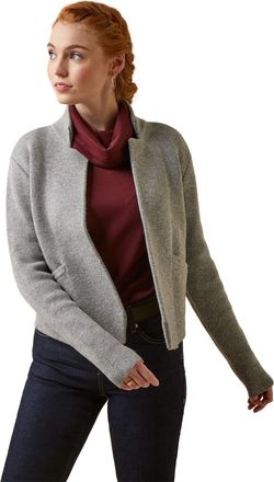 Ariat Womens Daly Cardigan Top Long Sleeve in Heather Gray, Size X-Small, by Ariat