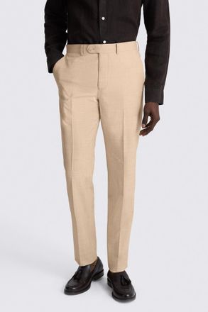 Moss Tailored Fit Neutral Marl Performance Trousers