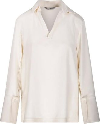Max Mara Blusa con scollo a V - 005 BIANCO AVORIO