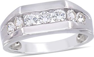 Delmar Mens Sterling Silver Channel Set Created White Sapphire Ring at Nordstrom Rack, Size 10.5
