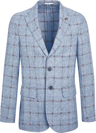 Pal Zileri Gekreid Blazer - Heren - Jassen - Blauw - Maat: 2XL Leer