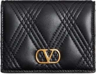 Valentino Garavani Portacarte in pelle trapuntata - Nero