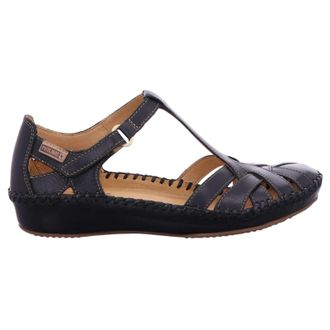 Pikolinos Puerto Vallarta 655 Leather Womens Hook and loop Sandals - Black - Size:UK 4-4.5