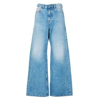 Diesel Wide Jeans, female, Blue, Size: W27 Wide Jeans