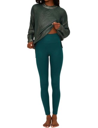 Beach Riot Piper Shine Legging In Pine