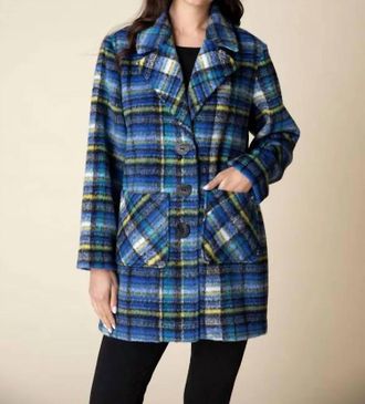 Habitat Tartan Car Coat In Sapphire