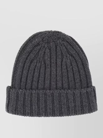Aspesi knit beanie hat folded cuff ribbed texture