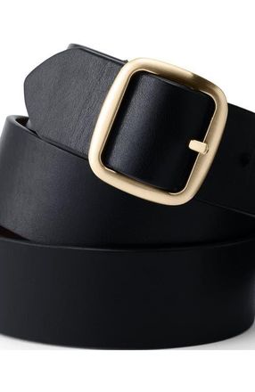 Lands End Plus Size Reversible Denim Belt in Black/dark Brown at Nordstrom, Size 1 X