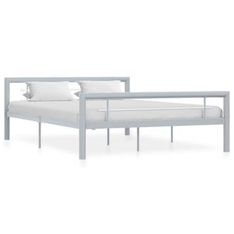 vidaXL Estructura De Cama Sin Colch&oacute;n Metal Gris Y Blanco 120x200 Cm Vidaxl