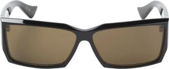 Valentino Rechthoekige Zonnebril - Dames - Zonnebrillen - Zwart - ONE Size - Accessoires