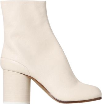 Maison Margiela Tabi Enkellaarsjes - Dames - Laarzen met Hak - Wit - 39 EU - Leer - Schoenen