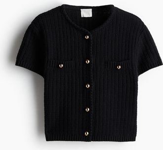 H&M Cardigan aus Strukturstrick - Schwarz