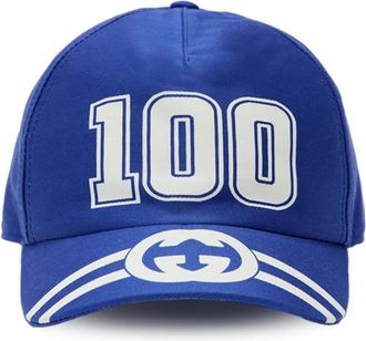 Gucci Accessoires, Heren, Blauw, S, Katoen, Blauwe Baseballpet met GG-logo