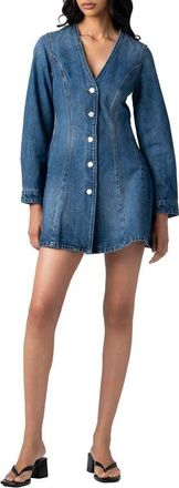 Blank NYC Long Sleeve Denim Minidress in Dazzle Me at Nordstrom, Size X-Small