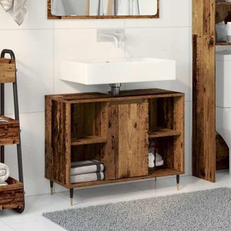 vidaXL Vidaxl - Bathroom Cabinet Old wood 80 x 33 x 60 cm Engineered Wood