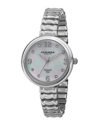 Akribos XXIV Akribos Xxiv Womens Stainless Steel Diamond Watch