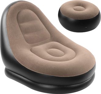 OEM Sof&aacute; Y Reposapi&eacute;s Hinchables, 125 X 85 X 100 Cm, Sill&oacute;n Hinchable Para Exteriores Y Puf Hinchable Para Exteriores, Apto Para Uso En Interiores Y Exter