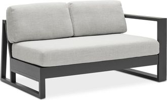 Castlery Water-Repellent Outdoor Aluminum Loveseat - Beige/Black