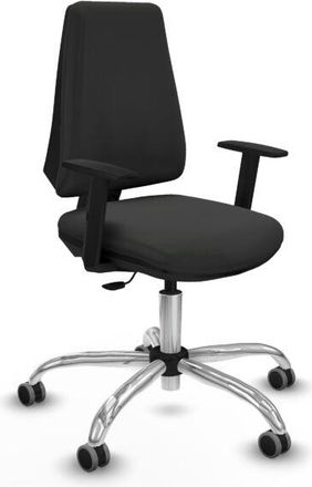 Piqueras y Crespo Piqueras Y Crespo - Elche Cp Similpiel Gris Oscuro Brazos 1d Base Cromada Ruedas Engomadas 65mm