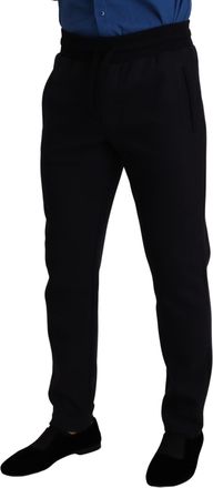 Dolce & Gabbana Mens Cotton-Nylon Stretch Jogging Trousers Navy Elastane