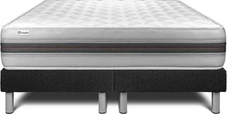 VITALIT Base Tapizada Negro + Colch&oacute;n Con Espuma Viscoel&aacute;stica 2x90x200