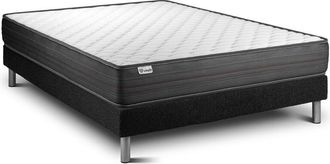 VITALIT Somier Negro + Colch&oacute;n Con Espuma Viscoel&aacute;stica 140 X 190